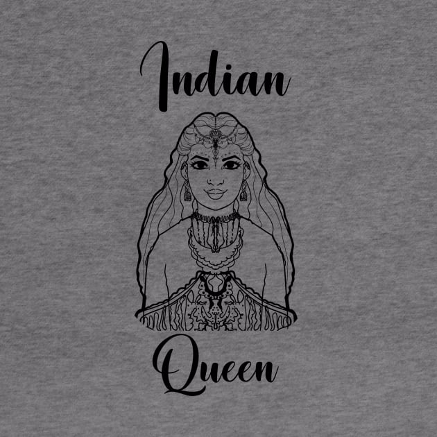 Indian Queen Woman Power T-shirt by Nikoleart